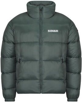 Napapijri Gedrukte Gerecyclede Jas met Zakken Green Heren