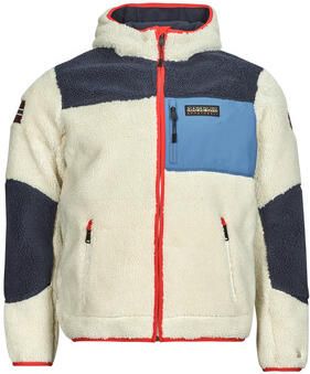 Napapijri Witte Fleece Zip Sweater Yupik Multicolor Heren