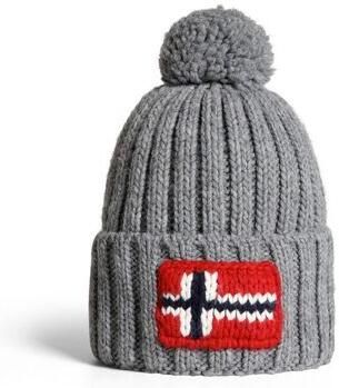 Napapijri Grijze Gebreide Muts Herfst Winter Stijl Gray