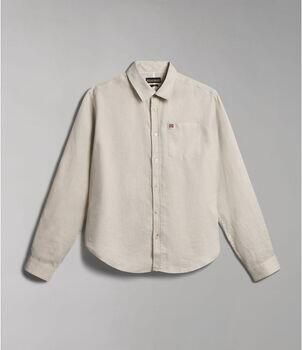 Napapijri Overhemd Lange Mouw G-CRETON NP0A4H1C-N90 BEIGE SILVER