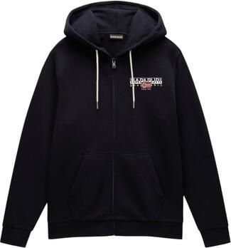 Napapijri Zwarte Katoenen Hoodie Sweatshirt Rits Logo Black Heren