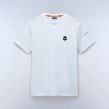 Napapijri Badge Korte Mouw Shirts White Heren