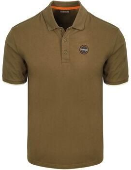 Napapijri T-shirt E-Badge Polo Olijfgroen