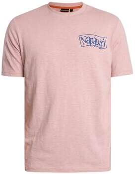 Napapijri T-shirt Korte Mouw Elior T-shirt met grafische print op de rug comfortabele