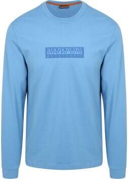 Napapijri T-Shirt Lange Mouw Longsleeve T-shirt Logo Blauw