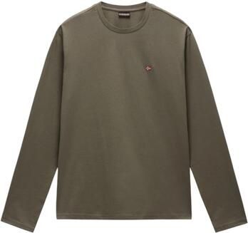 Napapijri Shirt met lange mouwen en logostitching model 'Salis'