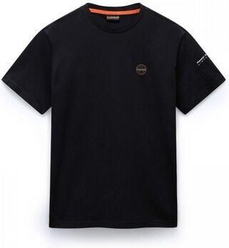 Napapijri Zwart Katoenen T-shirt Korte Mouw Black Heren - Foto 4