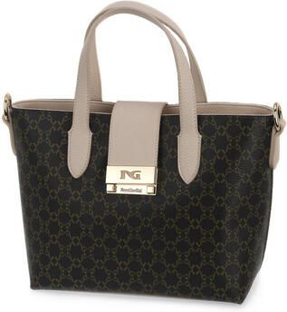 Nerogiardini Dames Handtas van Technisch Materiaal met Ritssluiting Brown Dames