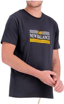 New Balance T-shirt Korte Mouw T-shirt L noir avec accents jaunes