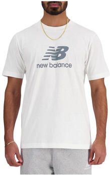 New Balance T-shirt Korte Mouw T-shirt Sport Essentials Logo blanc 100% coton - Foto 8