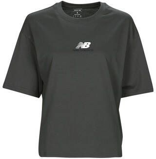 New Balance T-shirt Korte Mouw Athletics 1 4 Zip