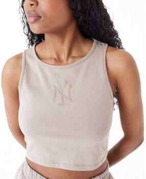 New era Yankees Logo Crop Tank Top Brown Dames