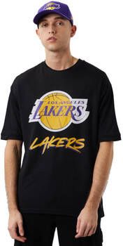 New-Era T-shirt Korte Mouw NBA Los Angeles Lakers Script Mesh Tee