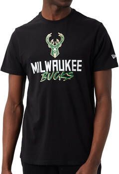 New-Era T-shirt Korte Mouw NBA Milwaukee Bucks Script Tee
