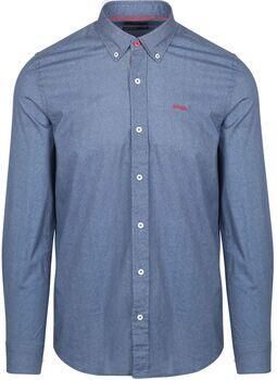 New zealand auckland Overhemd Lange Mouw NZA Shirt James Oban Poplin Blauw