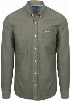 New zealand auckland Overhemd Lange Mouw NZA Shirt James Twill Melange Olijfgroen