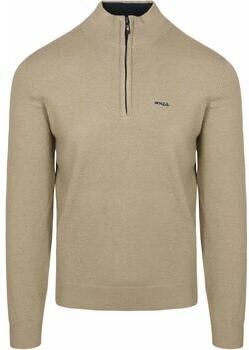 New zealand auckland Sweater NZA Half Zip Trui Christopher Melange Warm Beige