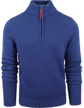 New zealand auckland Sweater NZA Half Zip Trui Ohaeawai Wol Mid Blauw