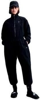 Nike Ruimvallend geweven damesjack met uv-bescherming en rits over de hele lengte Windrunner Black White- Dames Black White