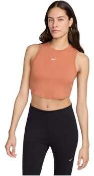 Nike Sportswear Chill Knit aansluitende korte tanktop met mini-rib voor dames Bruin - Foto 2