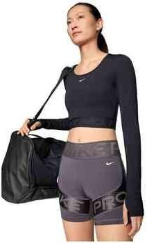 Nike Pro Dri-FIT korte top met lange mouwen voor dames Zwart - Foto 5
