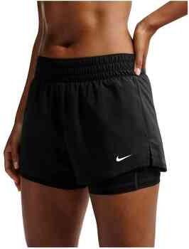 Nike One Dri-FIT 2-in-1 damesshorts met halfhoge taille (8 cm) Zwart - Foto 5