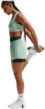 Nike One Dri-FIT damesshorts met halfhoge taille en binnenbroekje (8 cm) Groen - Foto 6