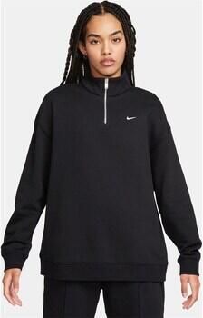 Nike Oversized damestop van fleece met korte rits voor dames Sportswear Black Sail- Dames Black Sail