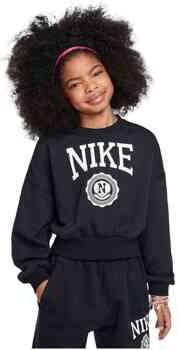 Nike Sportswear Club sweatshirt van sweatstof met ronde hals voor meisjes Zwart - Foto 5