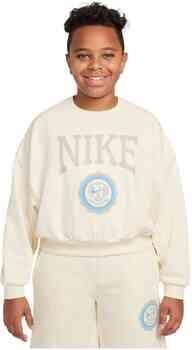 Nike Club sweatshirt van sweatstof met ronde hals voor meisjes Wit - Foto 4