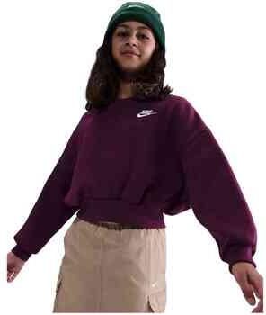 Nike Club Fleece sweatshirt met ronde hals en recht design voor meisjes Rood - Foto 5