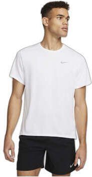 Nike Miler UV hardlooptop met korte mouwen en Dri-FIT voor heren Wit