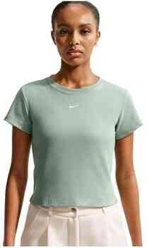 Nike strak kort T-shirt met ribbels voor dames Groen - Foto 5