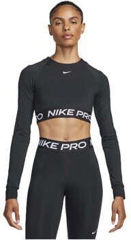 Nike Pro Dri-FIT korte top met lange mouwen voor dames Zwart - Foto 10