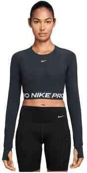 Nike Pro Dri-FIT korte top met lange mouwen voor dames Groen - Foto 5