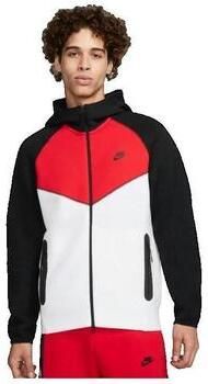 Nike Tech Fleece Hoodie White Black University Red Black- White Black University Red Black