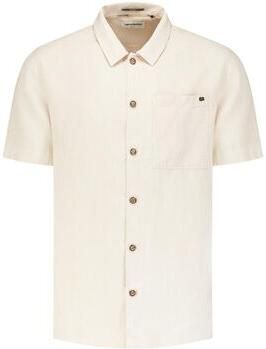 No Excess Overhemd Korte Mouw Short Sleeve Overhemd Linen Blend Ecru