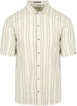 No Excess Overhemd Korte Mouw Short Sleeve Overhemd Streep Ecru