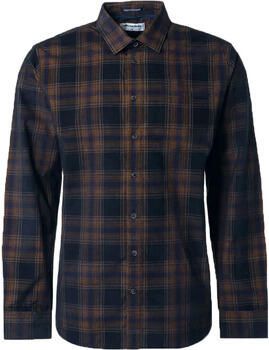 No Excess Overhemd Lange Mouw Overhemd Corduroy Ruit Navy