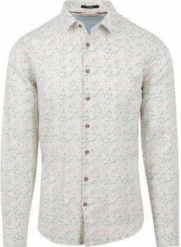 No Excess Overhemd Lange Mouw Overhemd Linnen Off-white Print