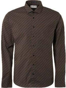No Excess Overhemd Lange Mouw Overhemd Print Caramel