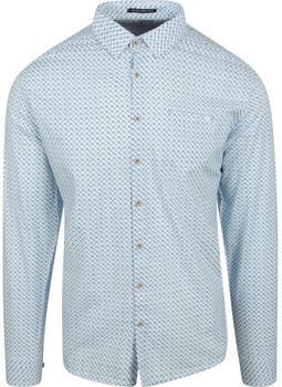 No Excess Overhemd Lange Mouw Overhemd Print Lichtblauw