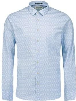 No Excess Overhemd Lange Mouw Overhemd Print Lichtblauw