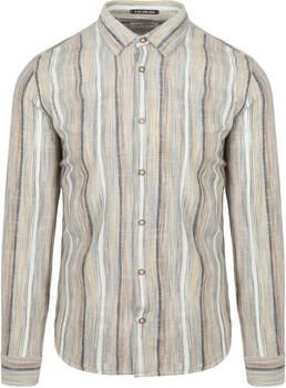 No Excess Overhemd Lange Mouw Overhemd Streep Beige