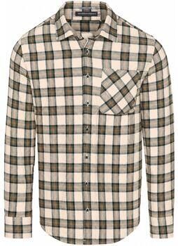 No Excess Overhemd Lange Mouw Overhemd Yarn Dyed Check Beige