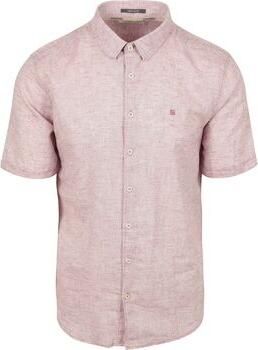 No Excess Overhemd Lange Mouw Short Sleeve Overhemd Linen Blend Roze