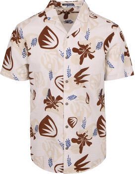 No Excess Overhemd Lange Mouw Short Sleeve Overhemd Seersucker Beige
