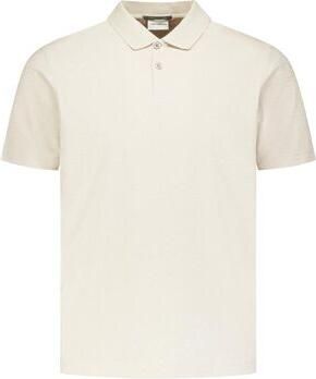 No Excess Polo Shirt Korte Mouw Knitted Poloshirt Structure Ecru
