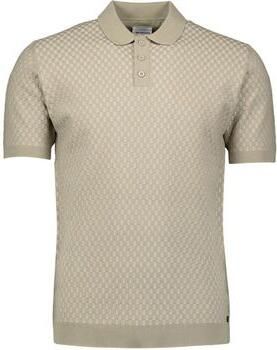 No Excess Polo Shirt Korte Mouw Knitted Poloshirt Taupe