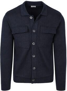 No Excess Sweater Cardigan Full Button Heavy Knit Navy